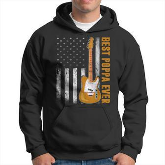 Best Poppa Ever Usa Flag Guitarist Guitar Lovers Gifts Gift For Mens Hoodie | Mazezy