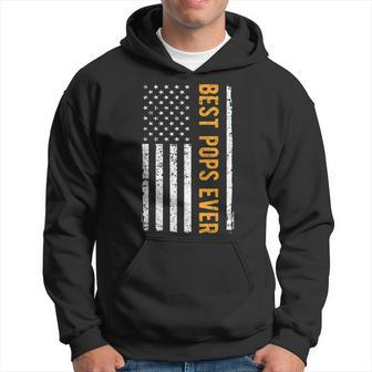 Best Pops Ever Us American Flag Vintage Papa Dad Father Gift Gift For Mens Hoodie | Mazezy