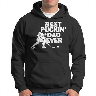Best Puckins Dad Ever Cool Ice Hockey Gift For Father Hoodie | Mazezy