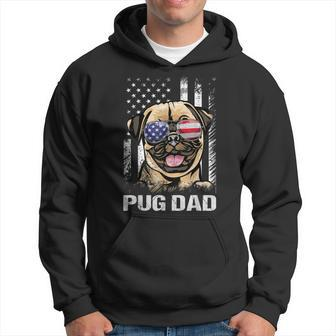 Best Pug Dad Ever American Flag Dog Lover Gift For Mens Hoodie - Seseable