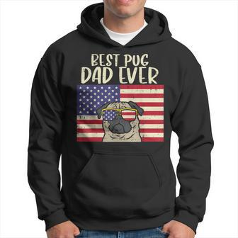 Best Pug Dad Ever Us Flag Vintage Patriotic Pet Dog Men Gift Gift For Mens Hoodie | Mazezy CA