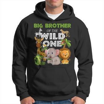 Big Brother Of The Wild One Zoo Birthday 1St Safari Jungle Hoodie - Seseable
