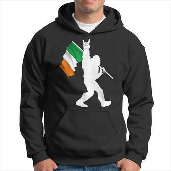 Bigfoot Rock And Roll On St Patricks Day With Irish Flag Hoodie - Seseable