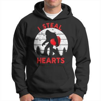 Bigfoot Sasquatch Yeti Believe I Steal Hearts Valentines Day Hoodie - Seseable
