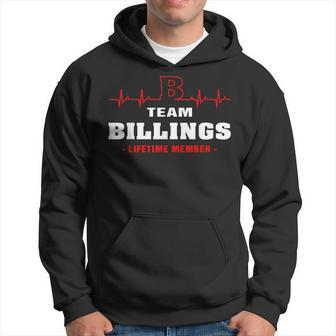 Billings Surname Family Name Team Billings Lifetime Member Men Hoodie Graphic Print Hooded Sweatshirt - Seseable