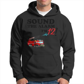 Birthday 12 Year Old Fire Fighter Truck | 12Th Bday Hoodie - Seseable