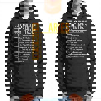 Birthday Gifts - Top 10 Rules Of Aries Zodiac Hoodie | Mazezy