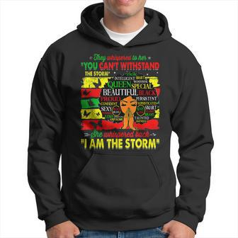 Black History Month Afro I Am The Storm African Pride Woman Hoodie - Seseable