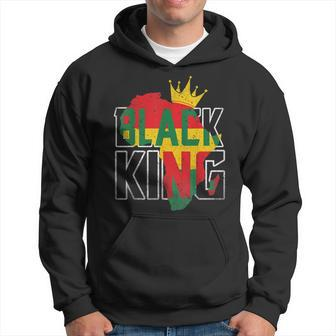 Black King Africa Map Black History Month Africa Pride Hoodie - Seseable