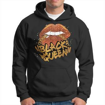 Black Queen African Colors Biting Lips Black History Month V2 Hoodie - Seseable