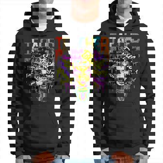 Black Woman Teacher Afro Black History Month Melanin Hoodie - Seseable
