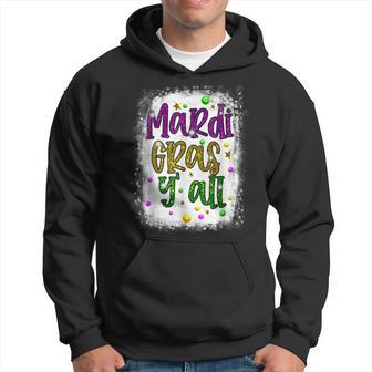 Bleached Mardi Gras Yall Funny Vinatage New Orleans Party Hoodie - Seseable