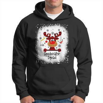 Bleached Special Education Teacher Squad Reindeer Christmas Men Hoodie Graphic Print Hooded Sweatshirt - Seseable