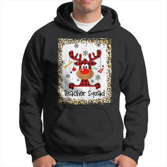 Bleached Teacher Squad Reindeer Funny Christmas Men Hoodie Graphic Print Hooded Sweatshirt - Seseable