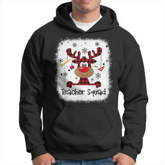 Bleached Teacher Squad Reindeer Funny Teacher Christmas Xmas V27 Men Hoodie Graphic Print Hooded Sweatshirt - Thegiftio UK