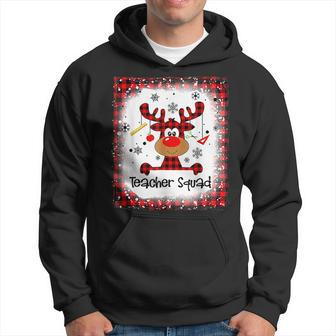 Bleached Teacher Squad Reindeer Funny Teacher Christmas Xmas V28 Men Hoodie Graphic Print Hooded Sweatshirt - Thegiftio UK