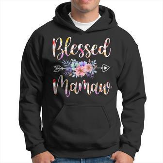 Blessed Mamaw Mothers Day Floral Funny Hoodie - Seseable