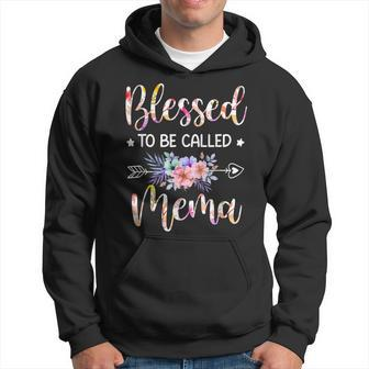Blessed To Be Called Mema Floral Mothers Day Hoodie - Seseable
