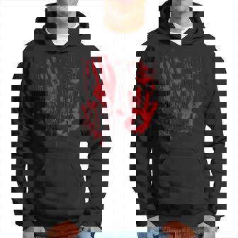 Blood Hands Splatters Red Bloody Handprints Zombie Outbreak Men Hoodie Graphic Print Hooded Sweatshirt - Thegiftio UK