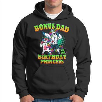 Bonus Dad Of The Birthday Princess Girl Dabbing Unicorn Hoodie | Mazezy