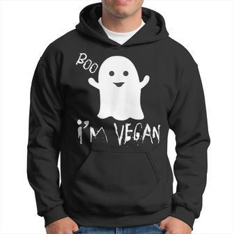 Boo Im Vegan Halloween Ghost Funny Costume For Men Women Men Hoodie Graphic Print Hooded Sweatshirt - Thegiftio UK