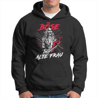 Böse Alte Frau Oma Rockerin Spruch Hoodie - Seseable