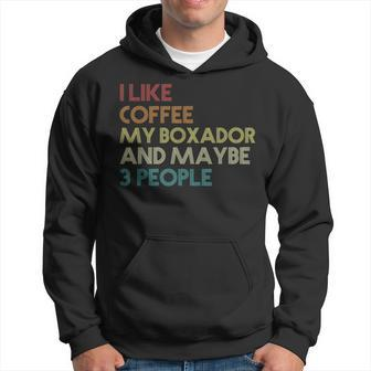 Boxador Dog Owner Coffee Lovers Funny Quote Vintage Retro Hoodie - Seseable