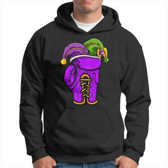 Boxing Sports Lover Mardi Gras Carnival Party Jester Hoodie - Seseable