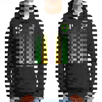 Brazil 10 Soocer Jersey Brazil Football Fan Soccer Men Hoodie - Thegiftio