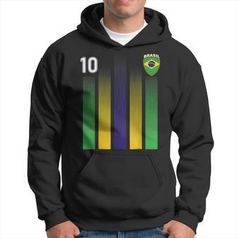 Brazil 10 Soocer Jersey Brazil Football Fan Soccer Men Hoodie - Thegiftio UK