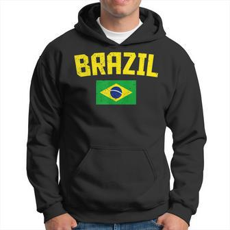 Brazil Football Fans Flag Brazil National Pride Brazilian Men Hoodie - Thegiftio UK
