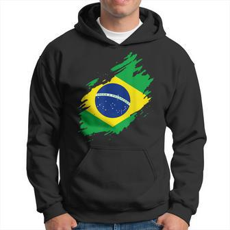Brazil Ripped Flag National Pride Football Fans Brazil Flag V2 Men Hoodie - Thegiftio UK