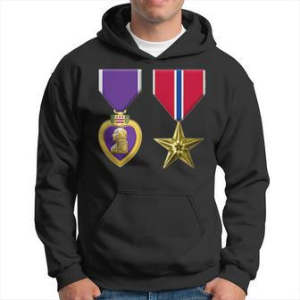Bronze Star And Purple Heart Medal Military Personnel Award Hoodie | Mazezy