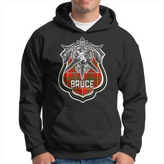 Bruce Scottish Clan Family Tartan Lion Sword Name Men Hoodie Graphic Print Hooded Sweatshirt - Seseable