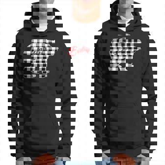 Buffalo Black And White Plaid Baby Bear Christmas Pajama Men Hoodie - Thegiftio