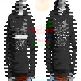 Buffalo Plaid Christmas Tree Red Truck Cute Xmas Gift Men Hoodie Graphic Print Hooded Sweatshirt | Seseable CA