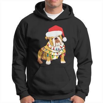 Bulldogs With Santa Hat And Lights Ugly Christmas Great Gift Hoodie - Monsterry DE