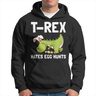 Bunny Dinosaur Easter Day T Shirt T-Rex Hates Egg Hunts Hoodie | Mazezy