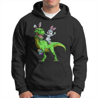 Bunny Riding Dinosaur Funny T Rex Easter Bunny Gift Hoodie - Seseable