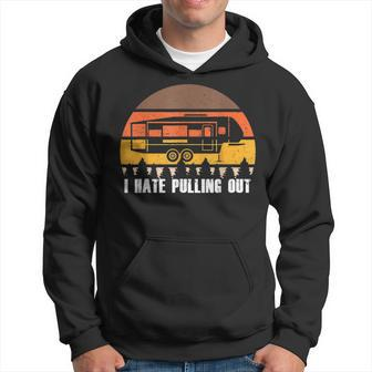 Camping I Hate Pulling Out Retro Sunset Pull Men Hoodie - Thegiftio UK