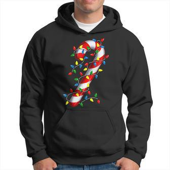 Candy Cane Merry And Bright Christmas Lights Candy Costume Men Hoodie Graphic Print Hooded Sweatshirt - Seseable