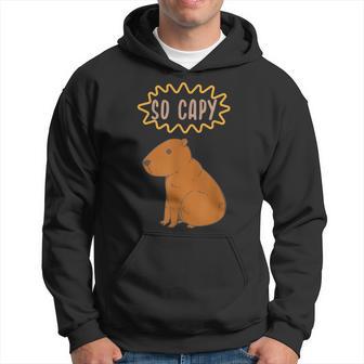 Capybara Gifts So Capy So Happy Lovely Animal Hoodie - Thegiftio UK
