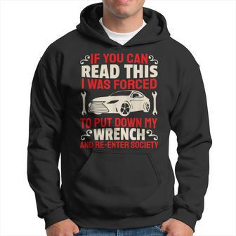Car Mechanic Wrench - Car Automobile Guy Auto Mechanic Men Hoodie Graphic Print Hooded Sweatshirt - Seseable