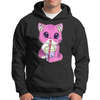 Cat Boba Tea Bubble Tea Anime Kawaii Neko Gifts Girls Ns Hoodie - Seseable