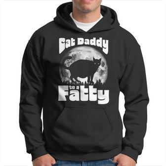 Cat Daddy To A Fatty Funny Vintage Full Moon & Chonk Dad Hoodie - Seseable