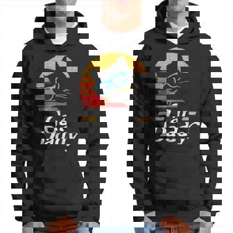 Cat Daddy Vintage Eighties Style Cat Hipster Glasses Retro Hoodie - Seseable