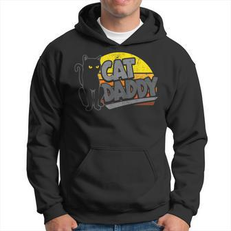 Cat Daddy Vintage Sunset Retro Distressed Fathers Day Hoodie - Thegiftio UK