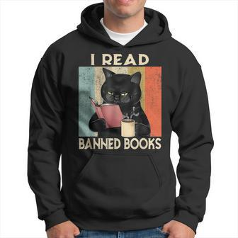 Cat I Read Banned Books Bookworms Reading Book V2 Men Hoodie - Thegiftio UK