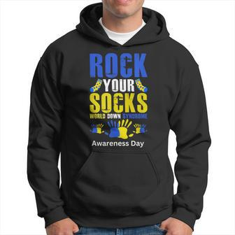 Celebrate Rock Your Socks World Down Syndrome Awareness Day Hoodie | Mazezy