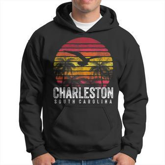 Charleston Sc South Carolina Gift Beach Vintage Retro Sunset Hoodie - Seseable